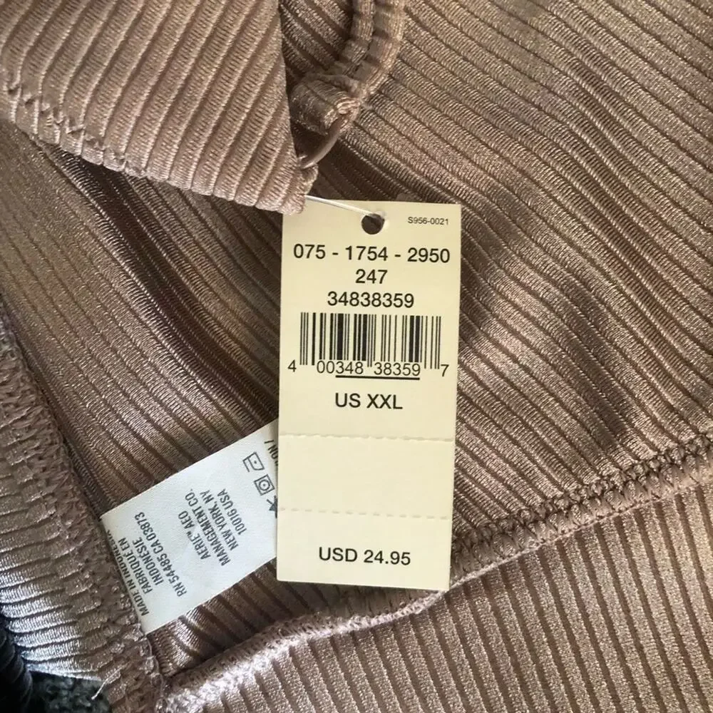 Aerie NWT Shiny Ribbed Textured Cheekier String Bikini Bottom Extra Extra Large